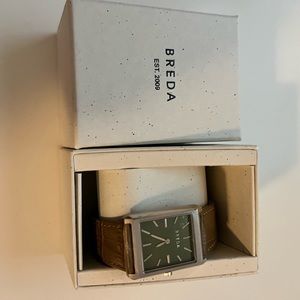 Breda Virgil Men's Tank Style Dress Watch Brown GQ Exclusive Brand New in Box